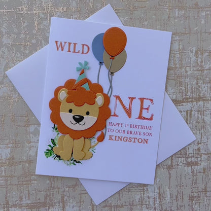 Baby Lion Birthday Card