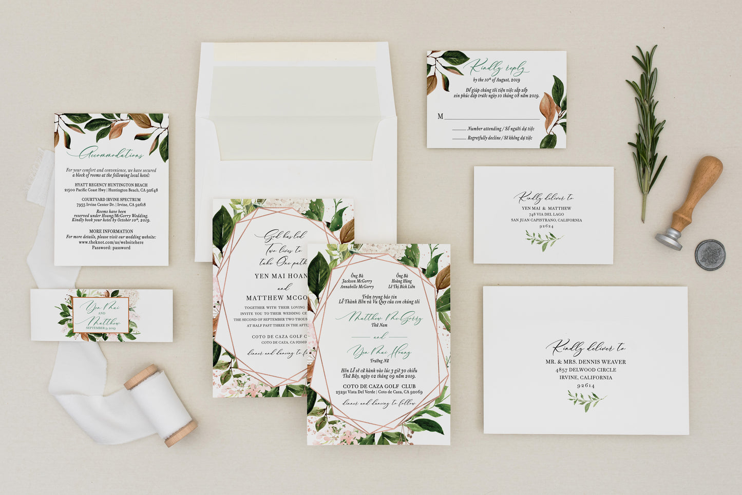 ANNALISE | Bilingual Vietnamese Wedding Invitation Suites