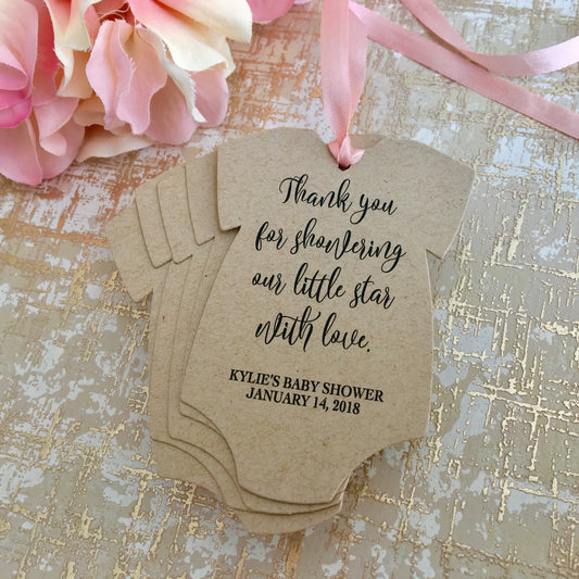 Onesie Shape Thank You Favor Tags