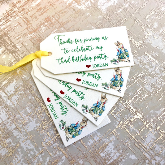 Peter Rabbit Thank You Favor Tags