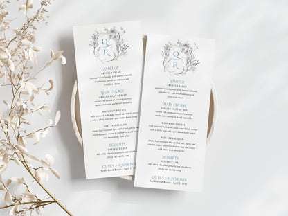 JULIETTE | Floral Crest Menus