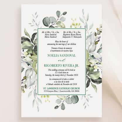 Racquel Bilingual Spanish Wedding Invitation Suites