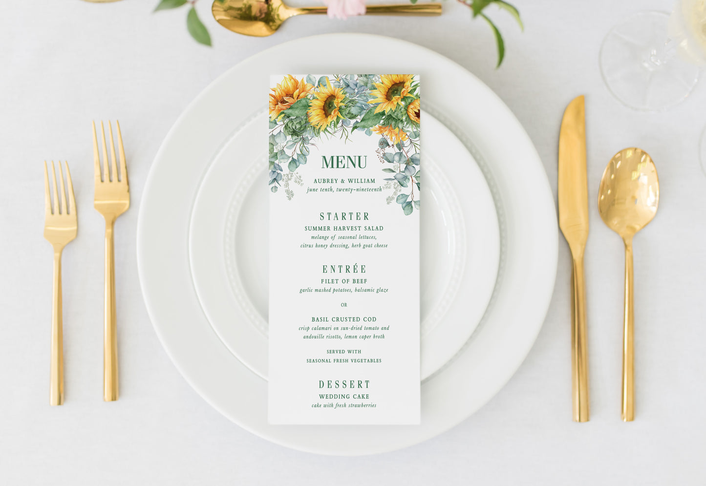 ELIZA | Sunflowers Menus